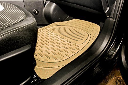 VOILA Set of 4 Soft Premium Rubber Non Slippery Floor Car Foot Mat Accessories, Universal, perfect to all cars