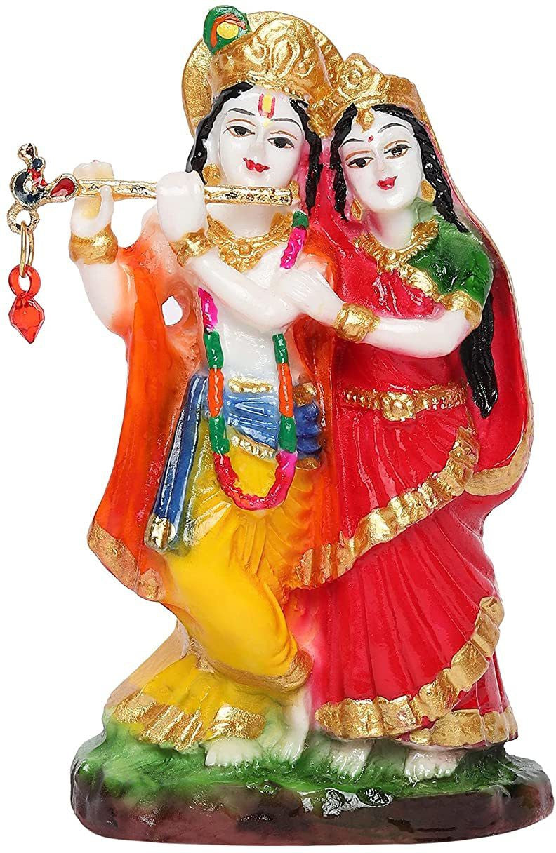 VOILA Lord Radha Krishna Idol for Car Mandir Home Decor