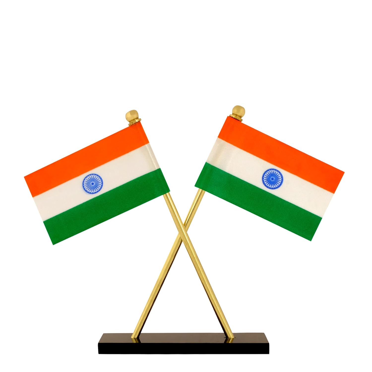 VOILA Indian Flag for Vehicle (Auto, Car, Bus, Truck) Dashboard, Home and Office Decor Flag in Cross Design.