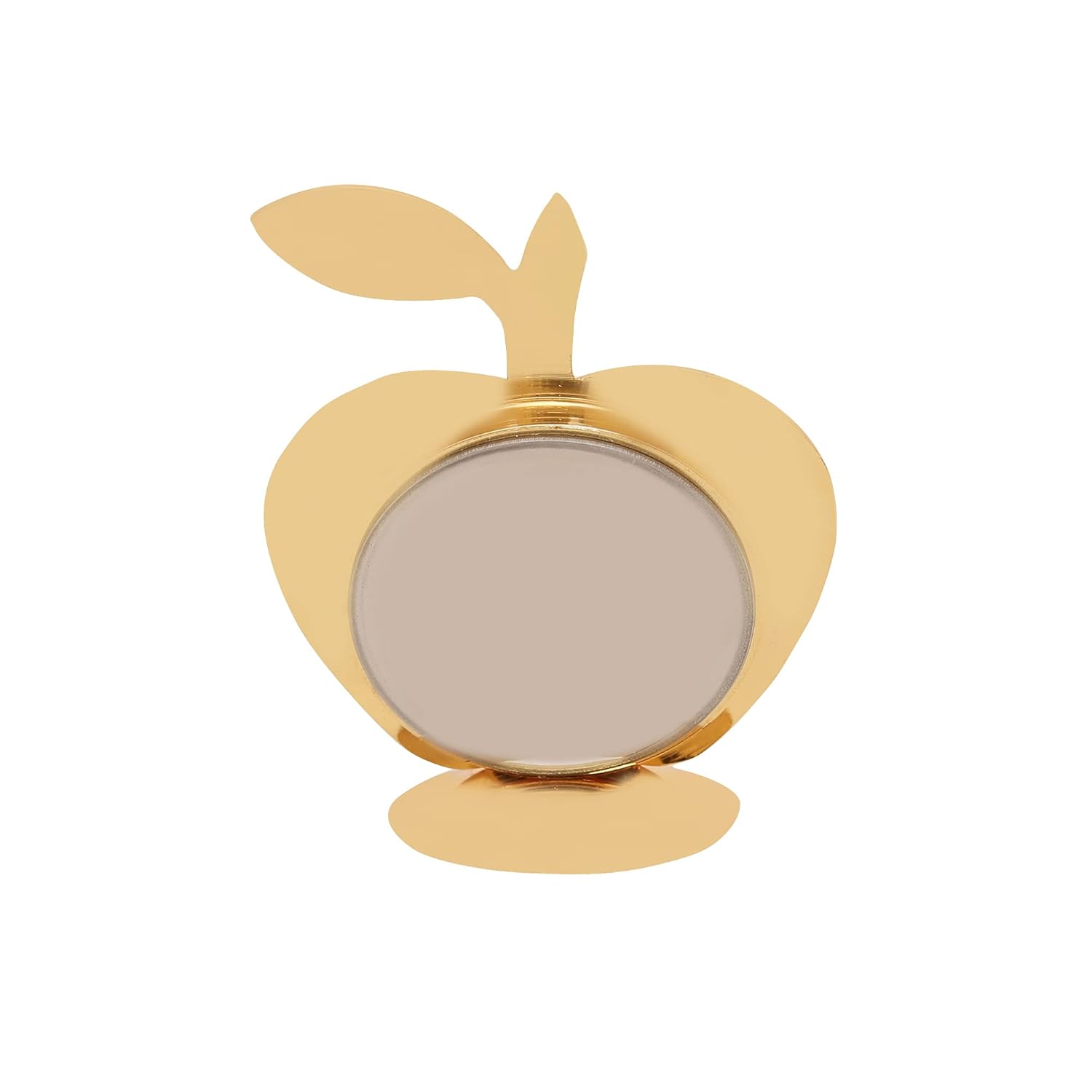 VOILA Gold Plated Apple Shaped Analog Clock for Table and Vehicle (Auto, Car, Bus, Truck) Dashboard