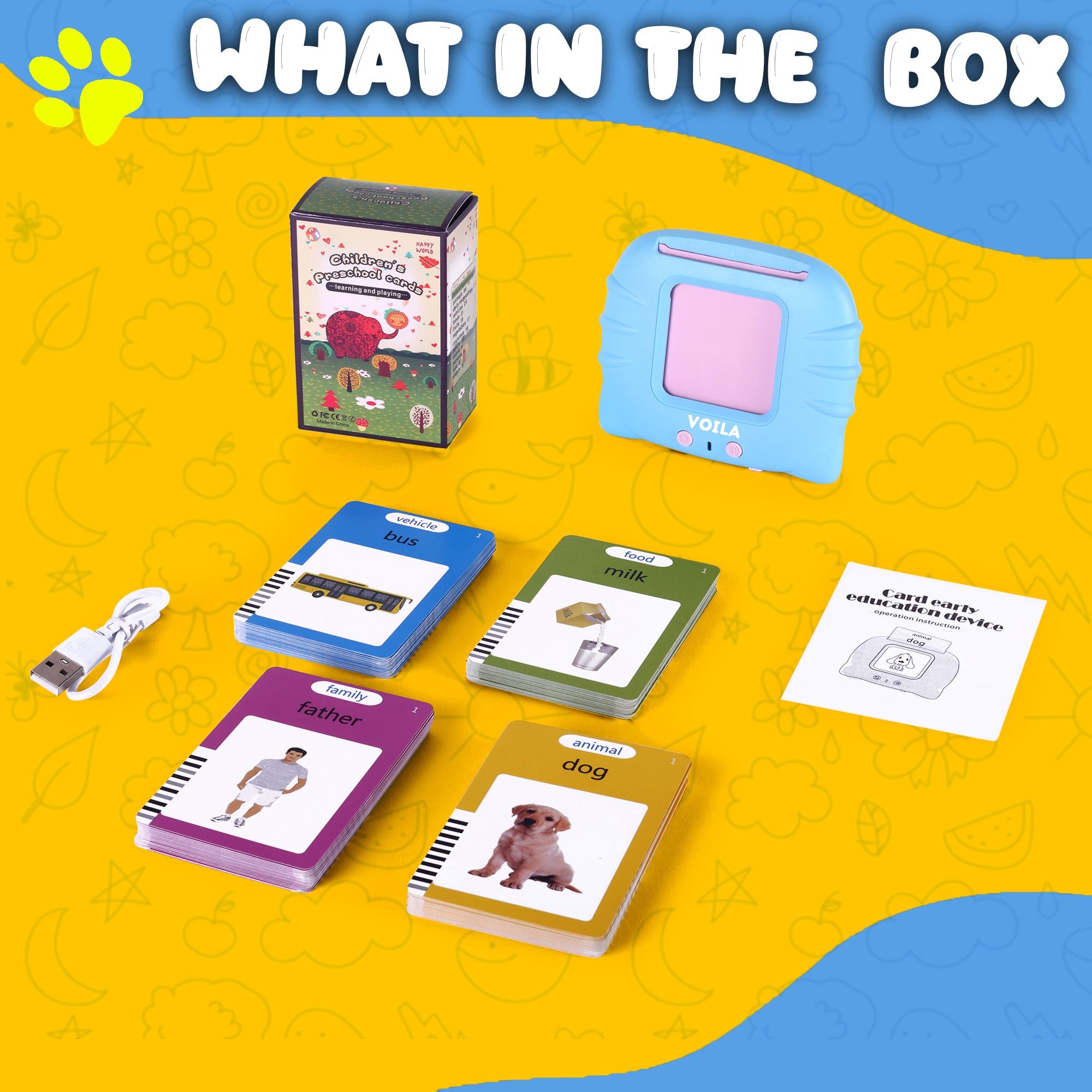 VOILA Montessori Toy for Kids – Interactive Educational Toy with Flashcards, Speech Therapy Device, Perfect Gift for Preschoolers Ideal for Boys & Girls