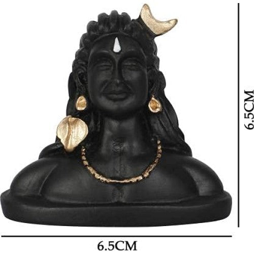 VOILA Lord Adiyogi Shiva Black Idol for Vehicle (Auto/Car/Bus/Truck) Dashboard, Home & Office Table