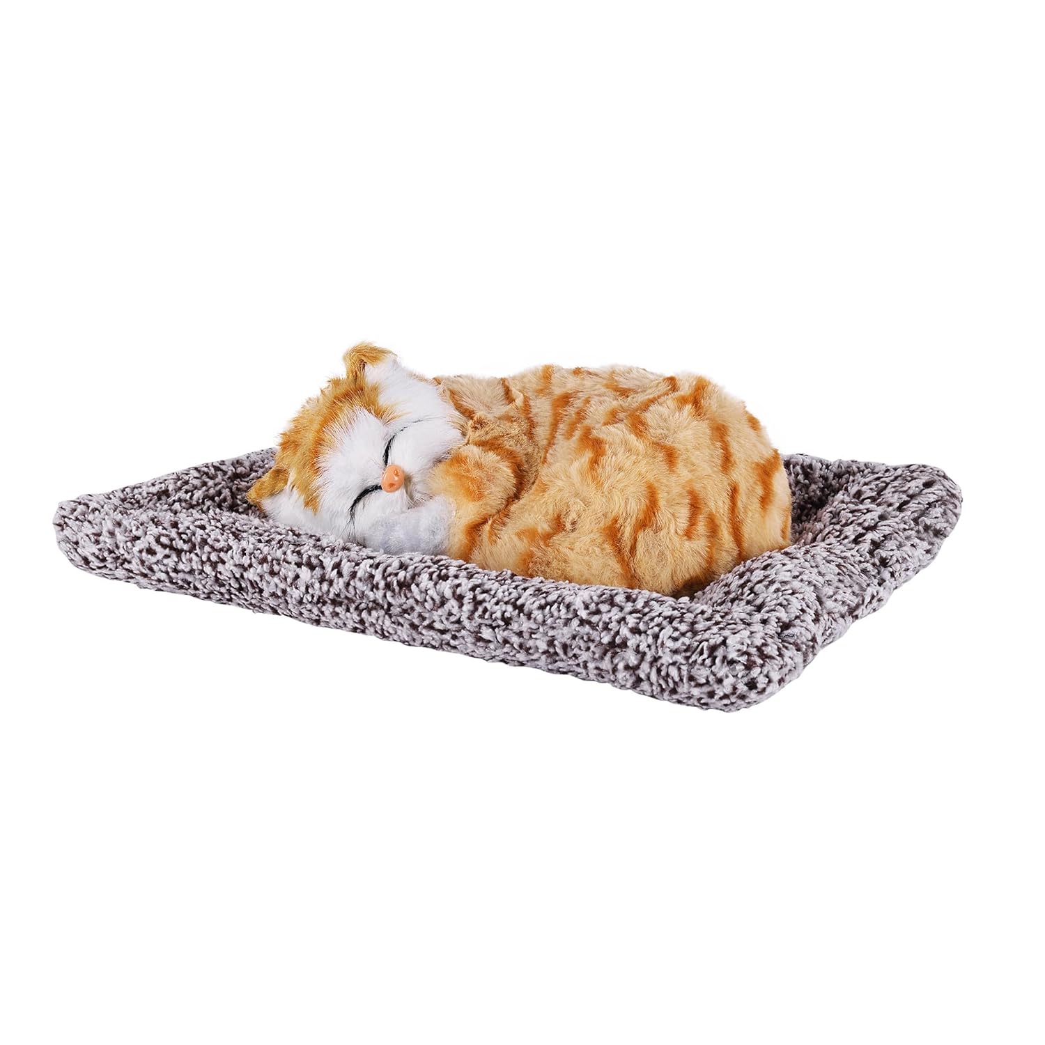 VOILA Sleeping Cute Cat (Brown) on Carpet for Vehicle (Auto, Car, Bus, Truck) Dashboard and Home Decor