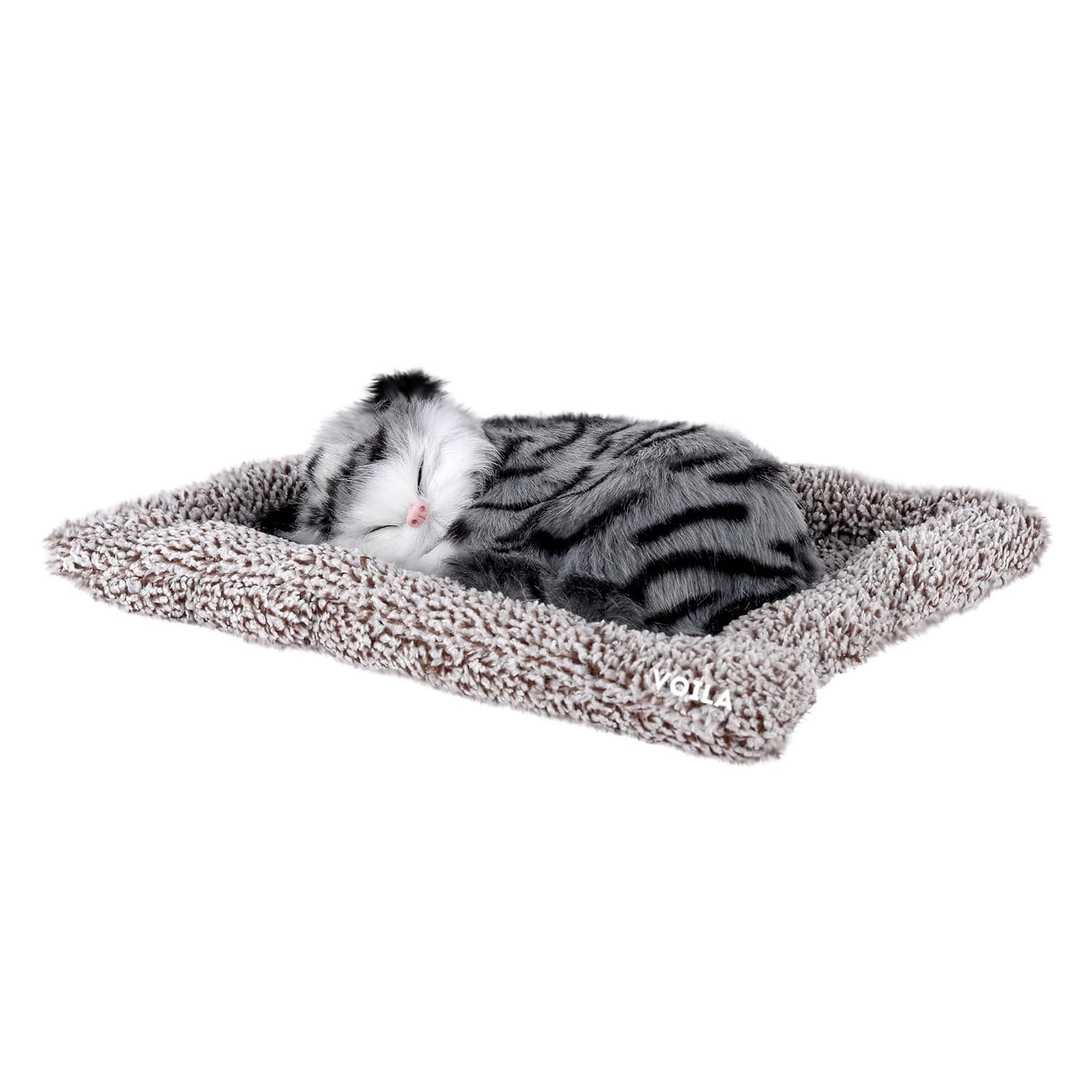 VOILA Sleeping Cute Cat (Black and White) on Carpet for Vehicle (Auto, Car, Bus, Truck) Dashboard and Home Decor