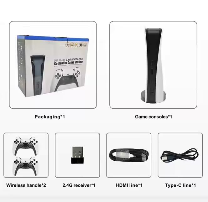 VOILA P15 Plus a.k.a. M64, 4K Retro Gaming Console, 15,000 Built-in Games, Wireless Controllers, Plug & Play TV Gaming Box, 4K Resolution, Good for All Ages, CE, ROHS and BIS Certified, Original Unit.