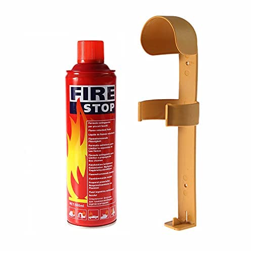 VOILA Fire Stop, Portable & Easy to Use Aluminum 500 ml Fire Extinguisher Spray with Stand for Car, Bus, Truck, Cab, Auto, Home & Kitchen etc (Pack of 3)
