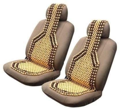 VOILA Wooden Beads Seat Covers for Cars and Office Chairs (Pack of 2)