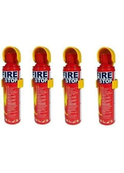 VOILA Fire Stop, Portable & Easy to use Aluminum 500 ml Fire Extinguisher Spray with Stand for Car, Auto, Cab, Taxi, Truck, Bus, Home and Kitchen (Pack of 4)