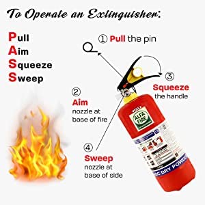 VOILA Alpha Fire, ABC Powder Type Fire Extinguisher For Home, Car & Office (1 Kg)