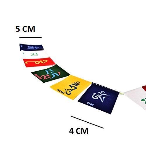 VOILA Hanging Tibetan Buddhist Prayer Cotton Flags for Car Motorbike and Home (Pack of 6)