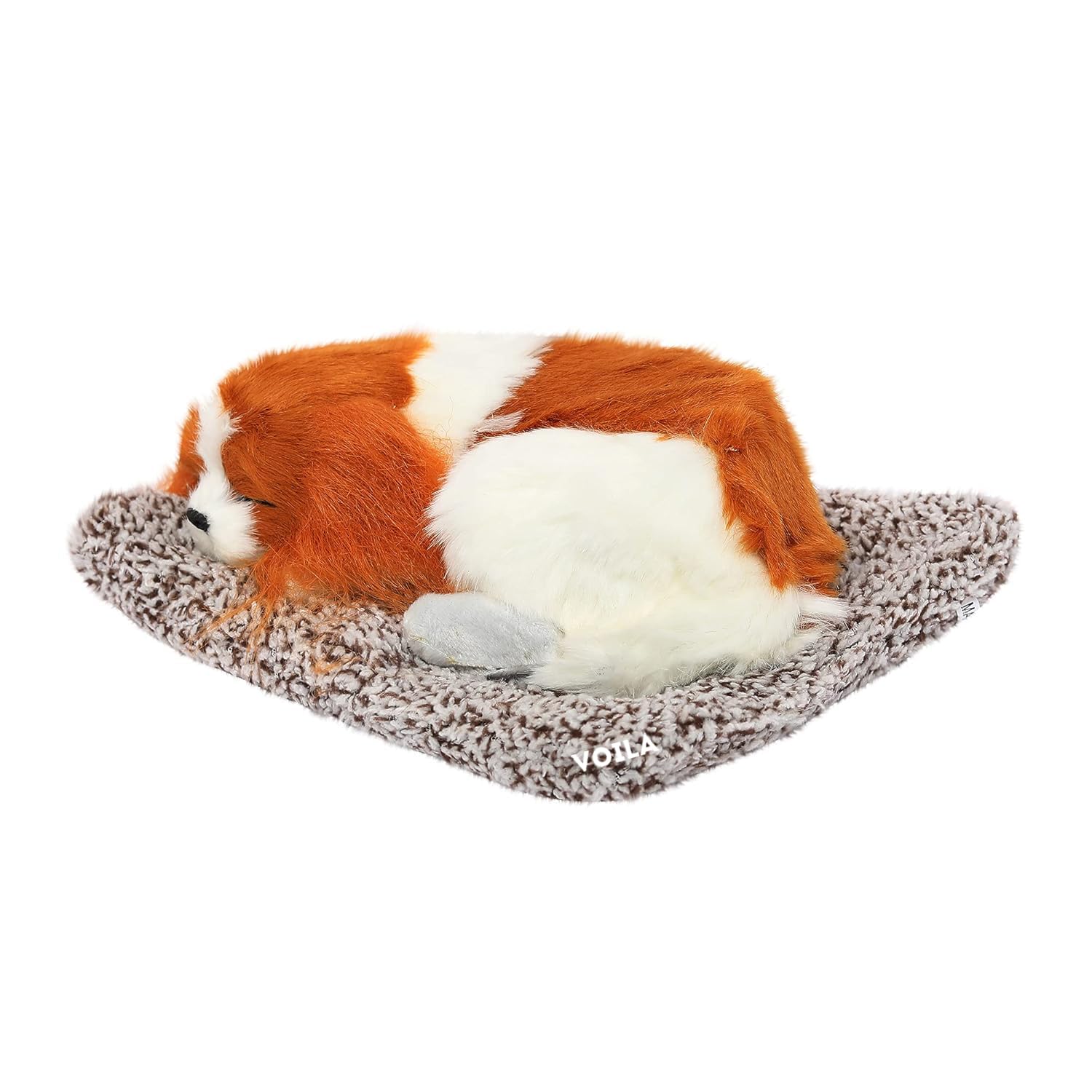 VOILA Sleeping Cute Dog (Brown and White) on Carpet || for Car Dashboard and Home Decor