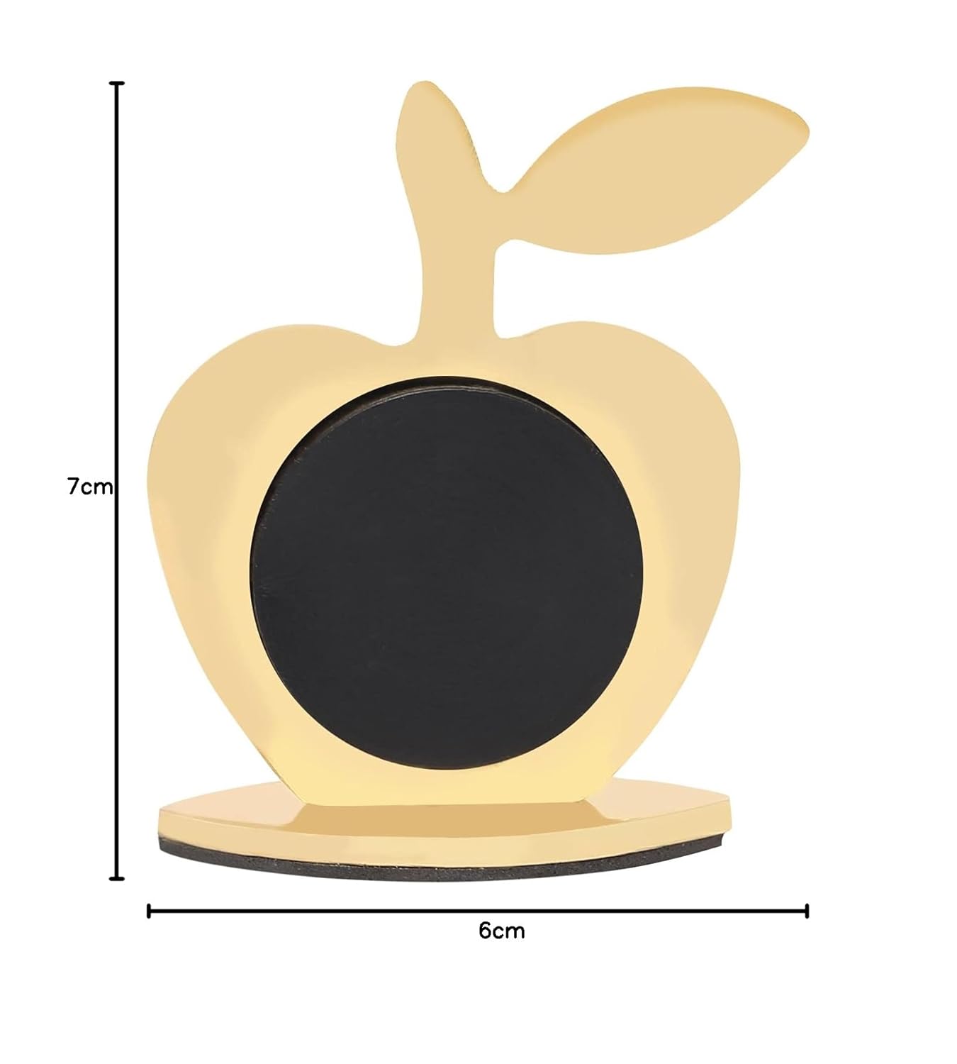 VOILA Premium Metal Gold Plated, Apple Shaped Analog Clock for Table, Car Dashboard