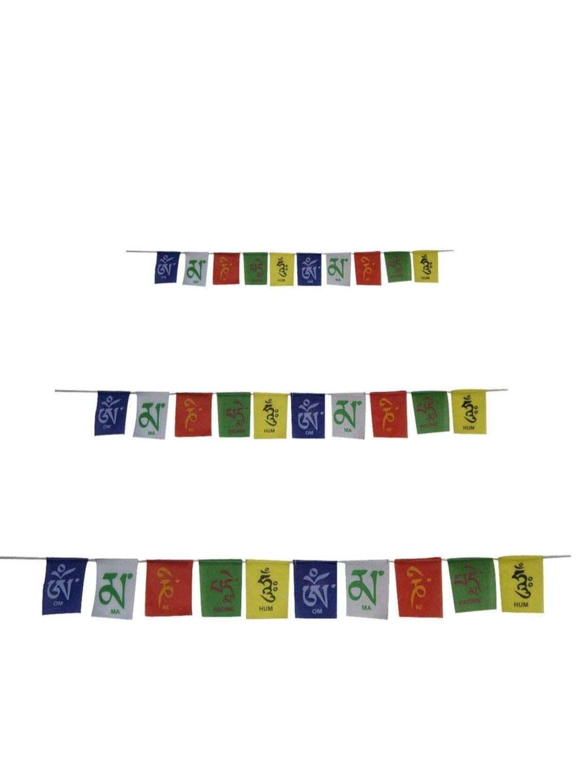 VOILA Hanging Tibetan Buddhist Prayer Flags | for Car Motorbike and Home (Pack of 3)