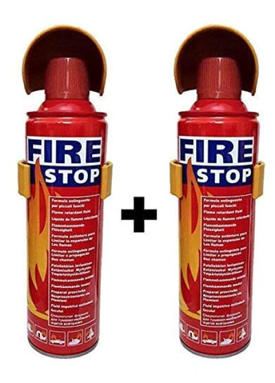 VOILA Fire Stop, Portable & Easy to Use Premium Aluminium 500 ml Fire Extinguisher Spray with Stand for Car, Taxi, Cab, Auto, Bus, Home and Kitchen etc