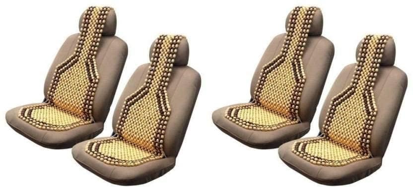 VOILA Wooden Beads Seat Covers for Cars and Office Chairs (Pack of 4)