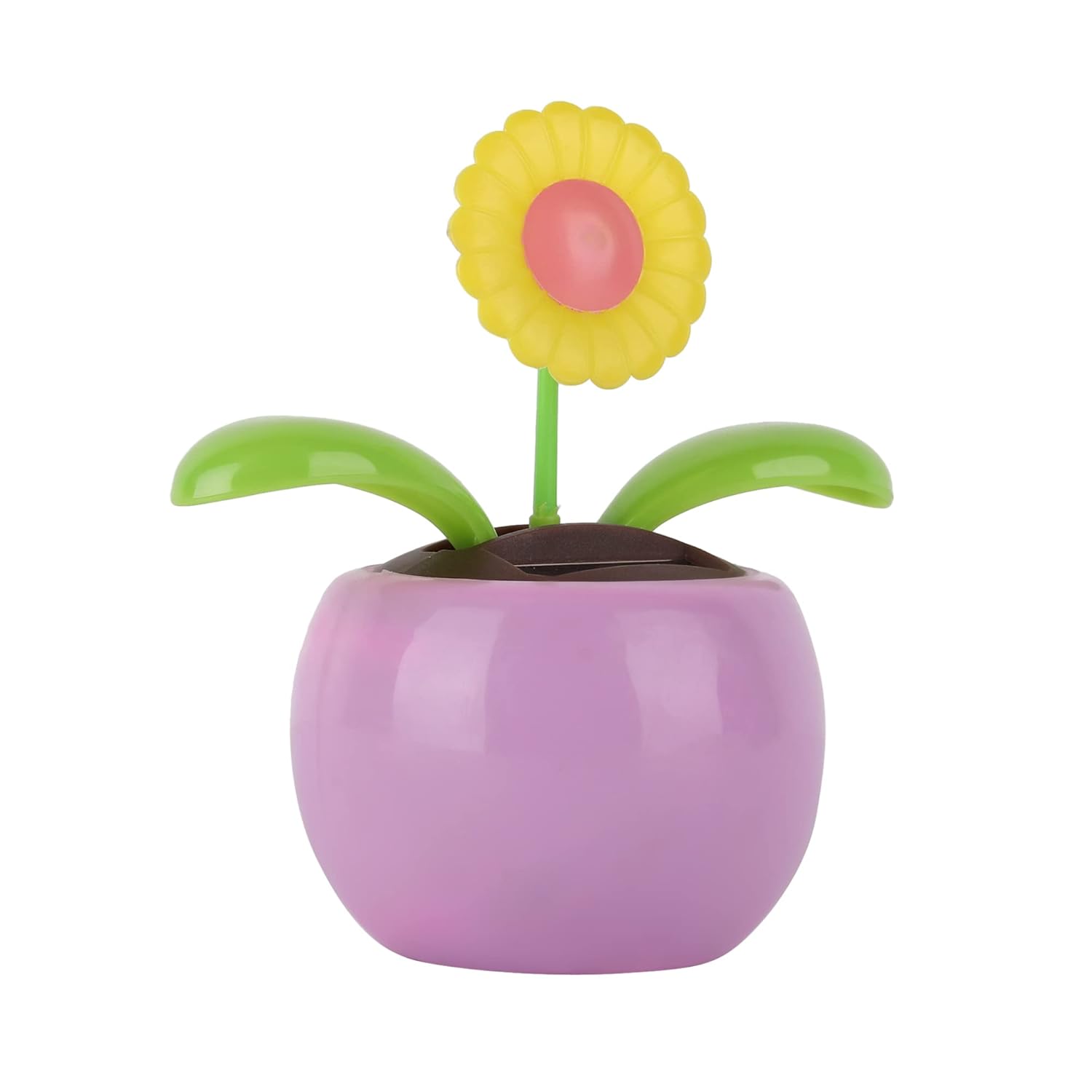 VOILA Solar Dancing Flower Plant Accessories for Car Dashboard (Lavender)