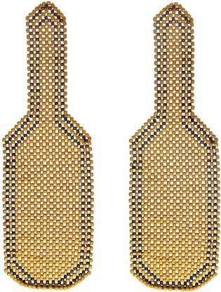 VOILA Wooden Beads Seat Covers for Cars and Office Chairs (Pack of 2)