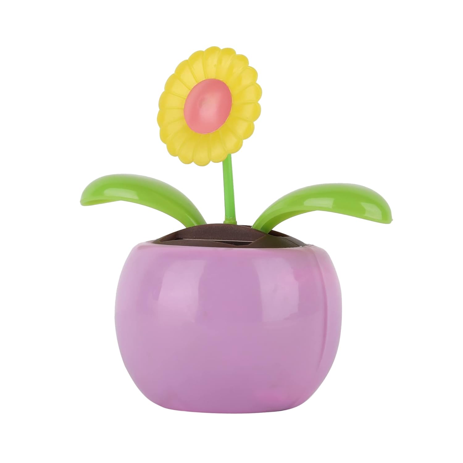 VOILA Solar Dancing Flower Plant Accessories for Car Dashboard (Lavender)