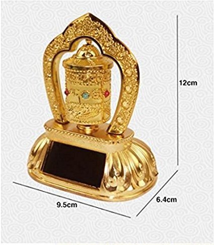 VOILA Tibetan Solar Powered Rotating Prayer Wheel for Table and Vehicle (Auto, Car, Bus, Truck) Dashboard
