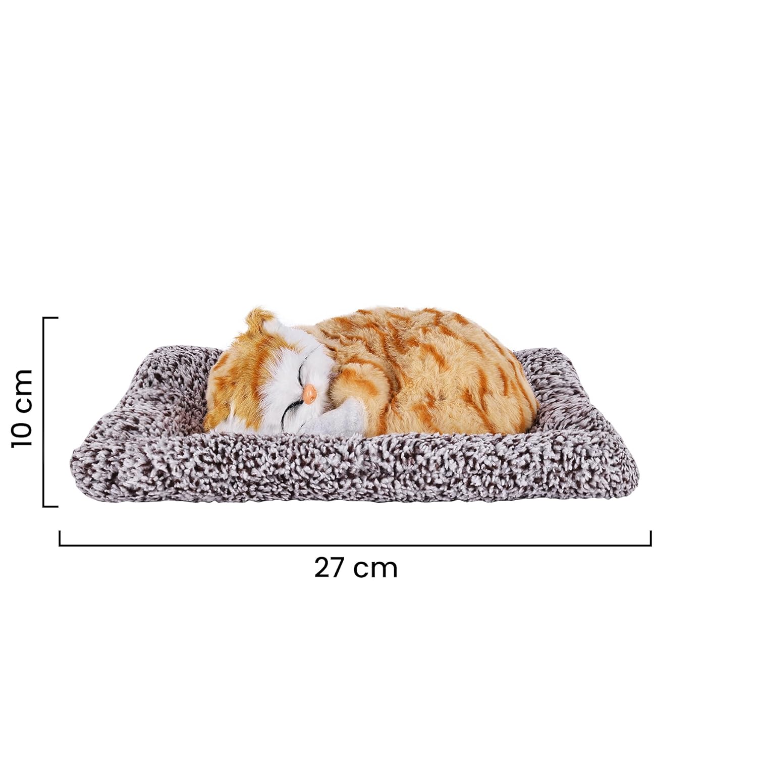 VOILA Sleeping Cute Cat (Brown) on Carpet for Vehicle (Auto, Car, Bus, Truck) Dashboard and Home Decor