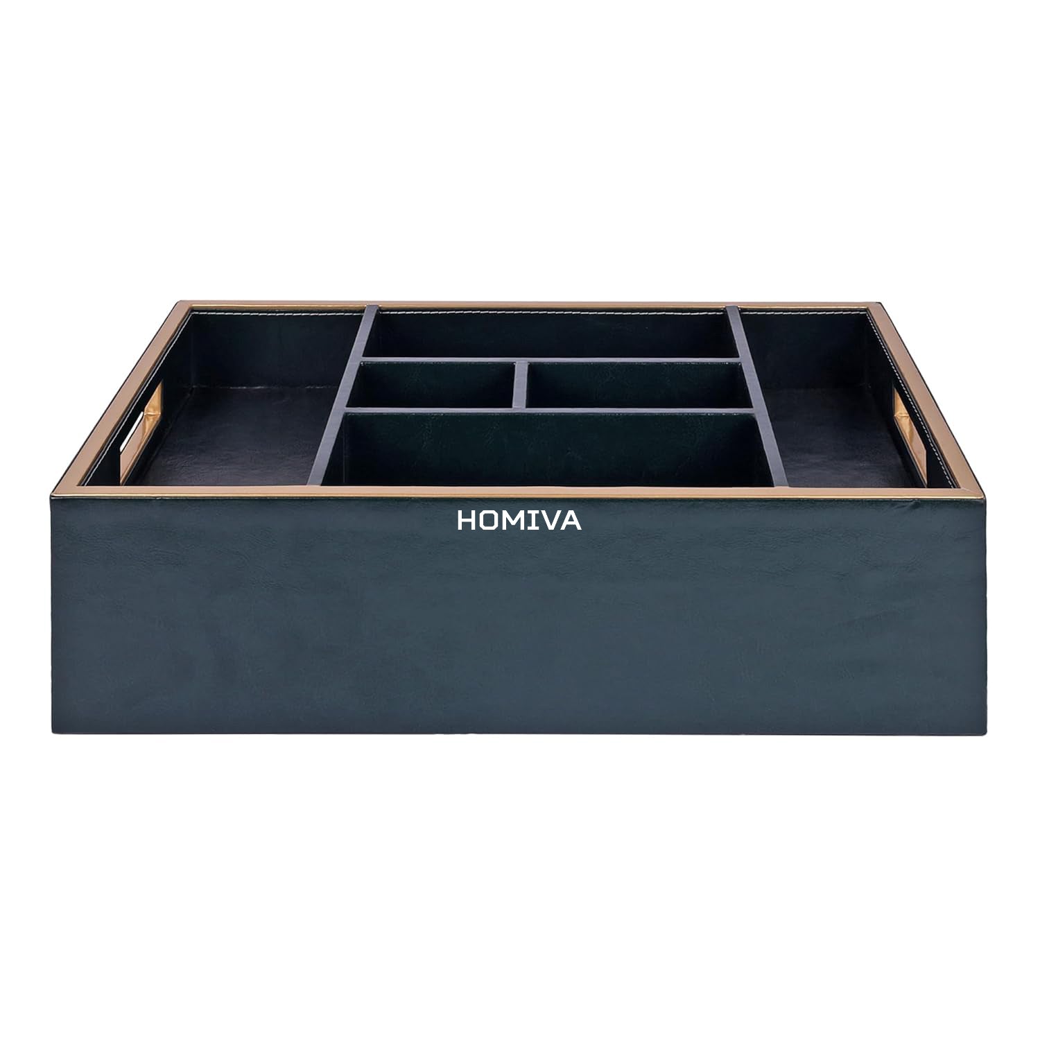 HOMIVA Elegant Leatherette Table Organizer – Multi-Compartment Desk Storage for Office, Home & Workspace – Clutter-Free Solution