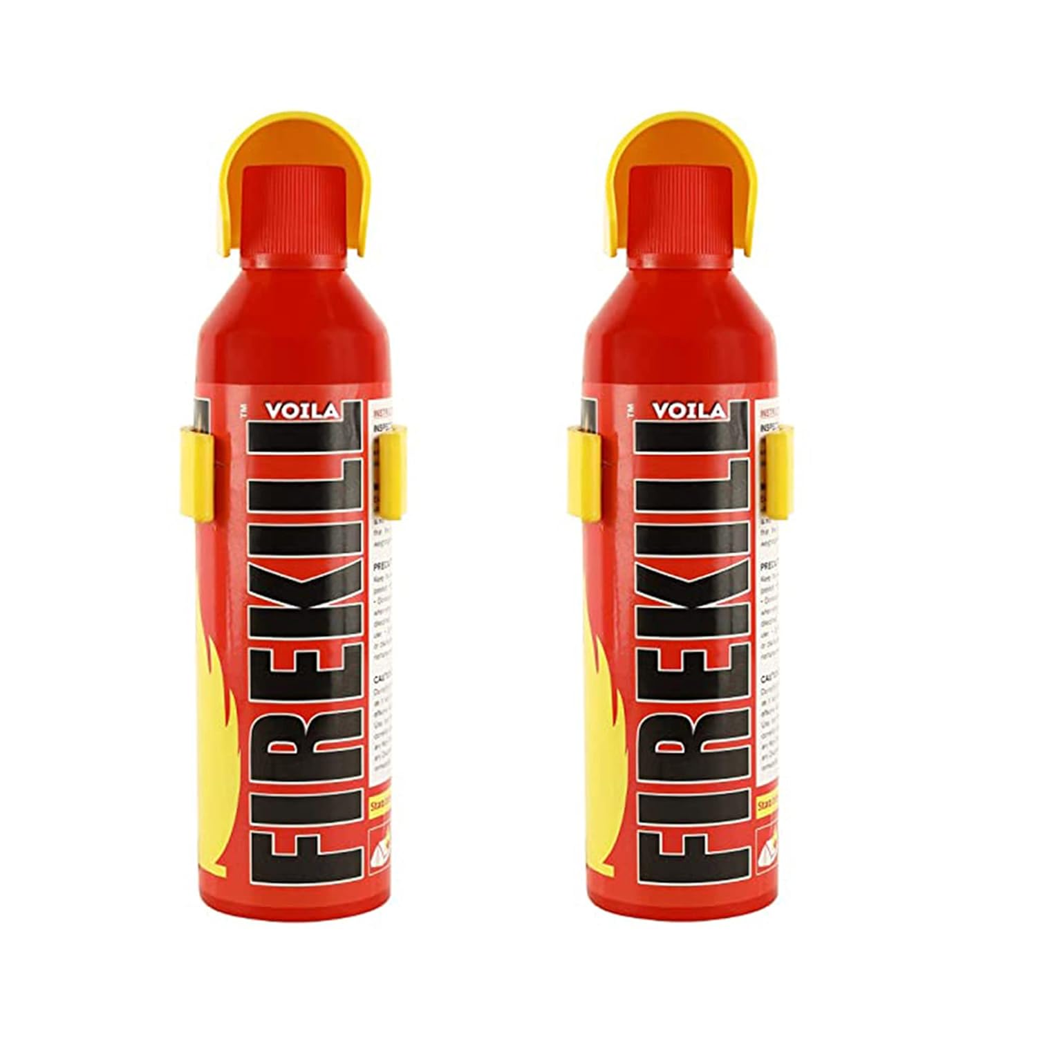 VOILA Fire Kill, Portable & Easy to Use Premium Aluminum Refillable Fire Extinguisher Spray with Stand 500ML for Home Car Office Bus (pack of 2)