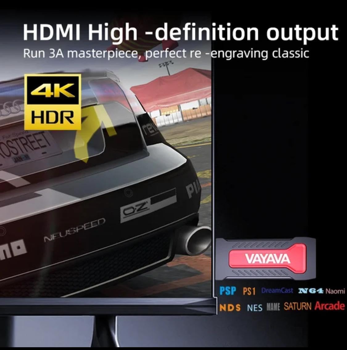 VOILA GameStick GD30, Retro Video Game Console, 35K+ Built-in 2D/3D Games, Wireless Controllers, HDMI Output. CE, ROHS and BIS Certified, Original Unit.