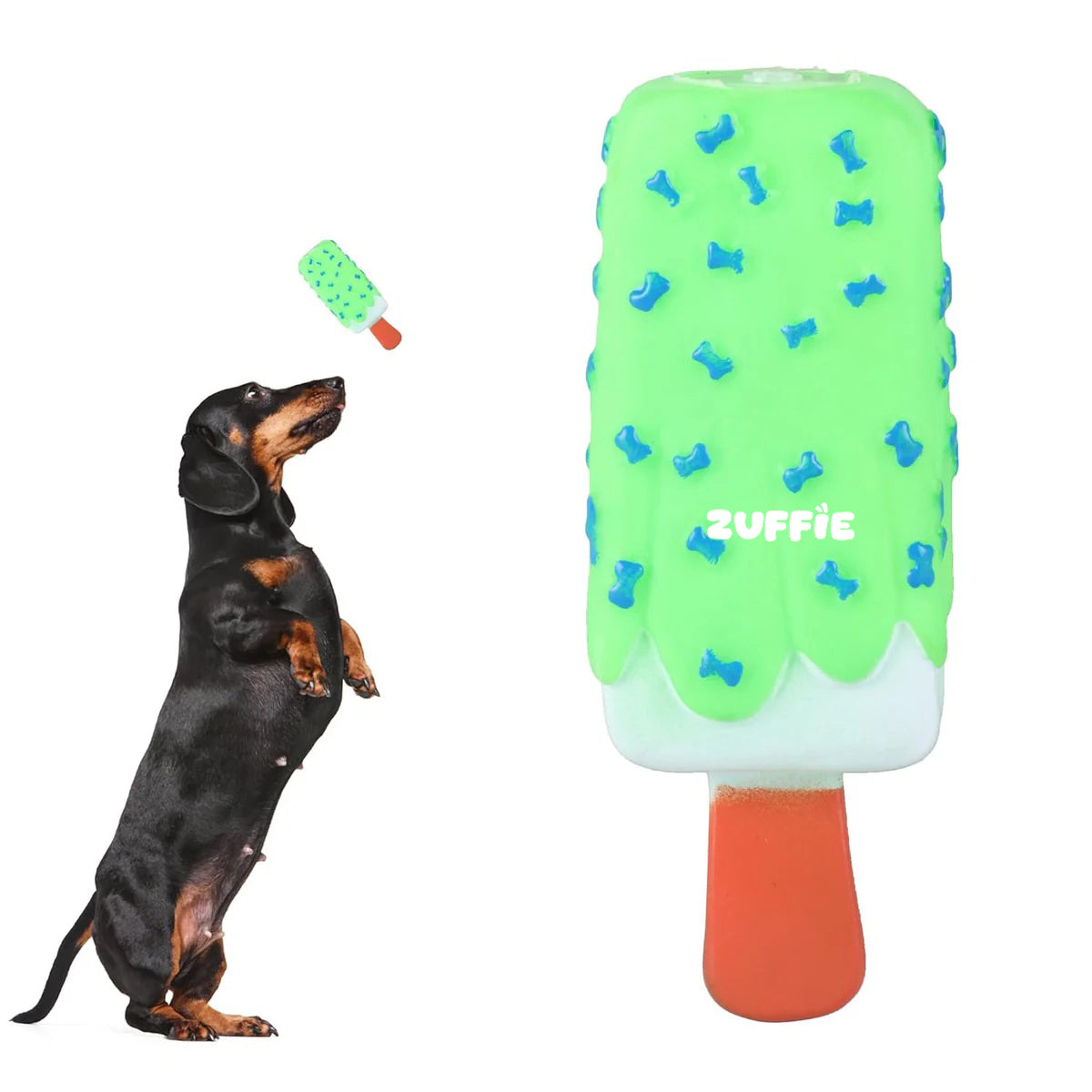 ZUFFIE Dog Ice Cream Toy, Fun & Interactive Ice Cream Shaped Dog Toy for Chewing, Fetch & Play