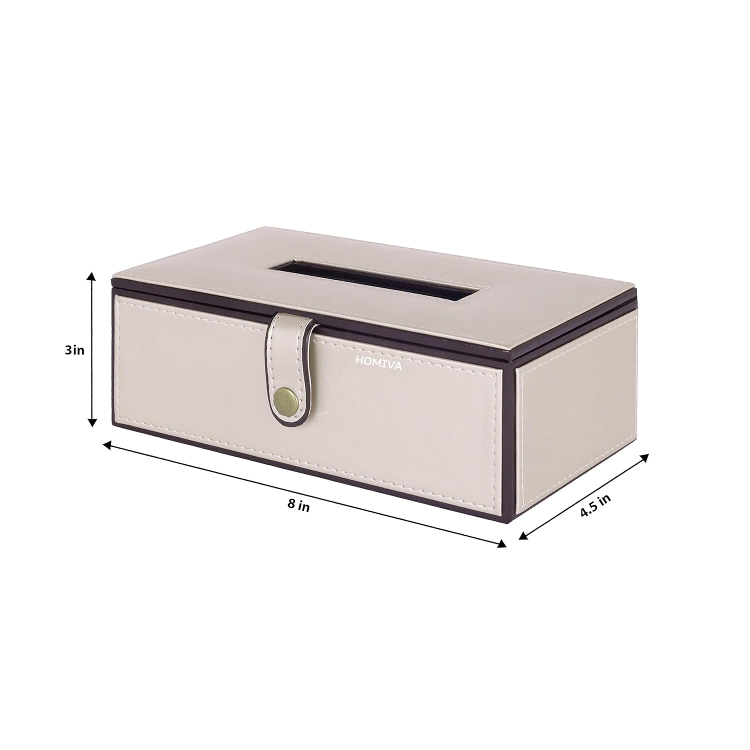 HOMIVA Cream Leatherette Tissue Holder – Stylish & Functional Tissue Storage for Home, Office, and Car