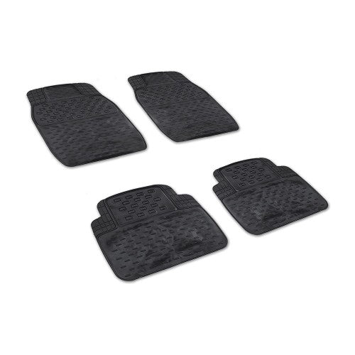 VOILA Set of 4 Soft Premium Rubber Non Slippery Floor Car Foot Mat Accessories, Universal, perfect to all cars