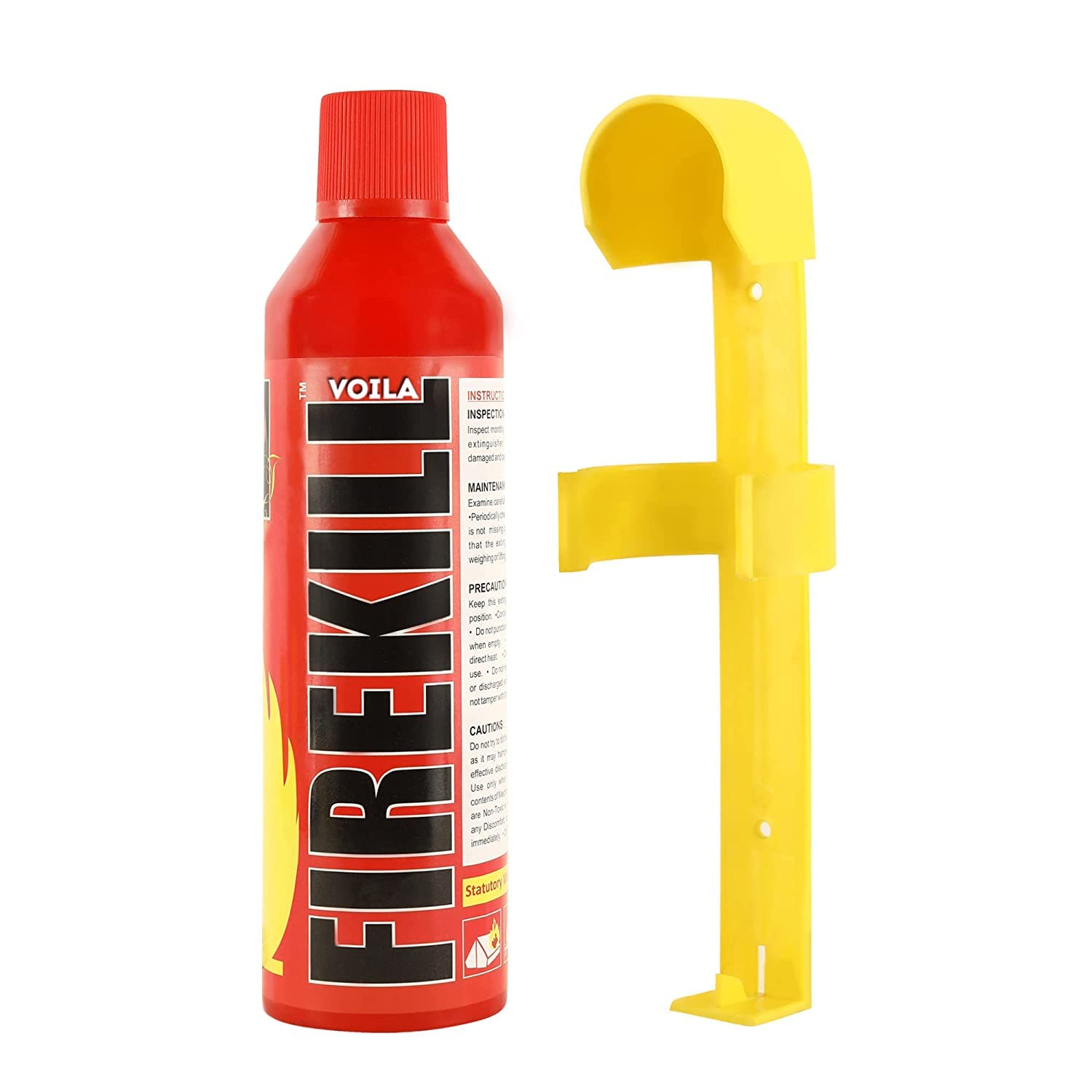 VOILA Fire Kill, Portable & Easy to Use Premium Aluminum Refillable Fire Extinguisher Spray with Stand 500ML for Home Car Office Bus (Pack of 1)
