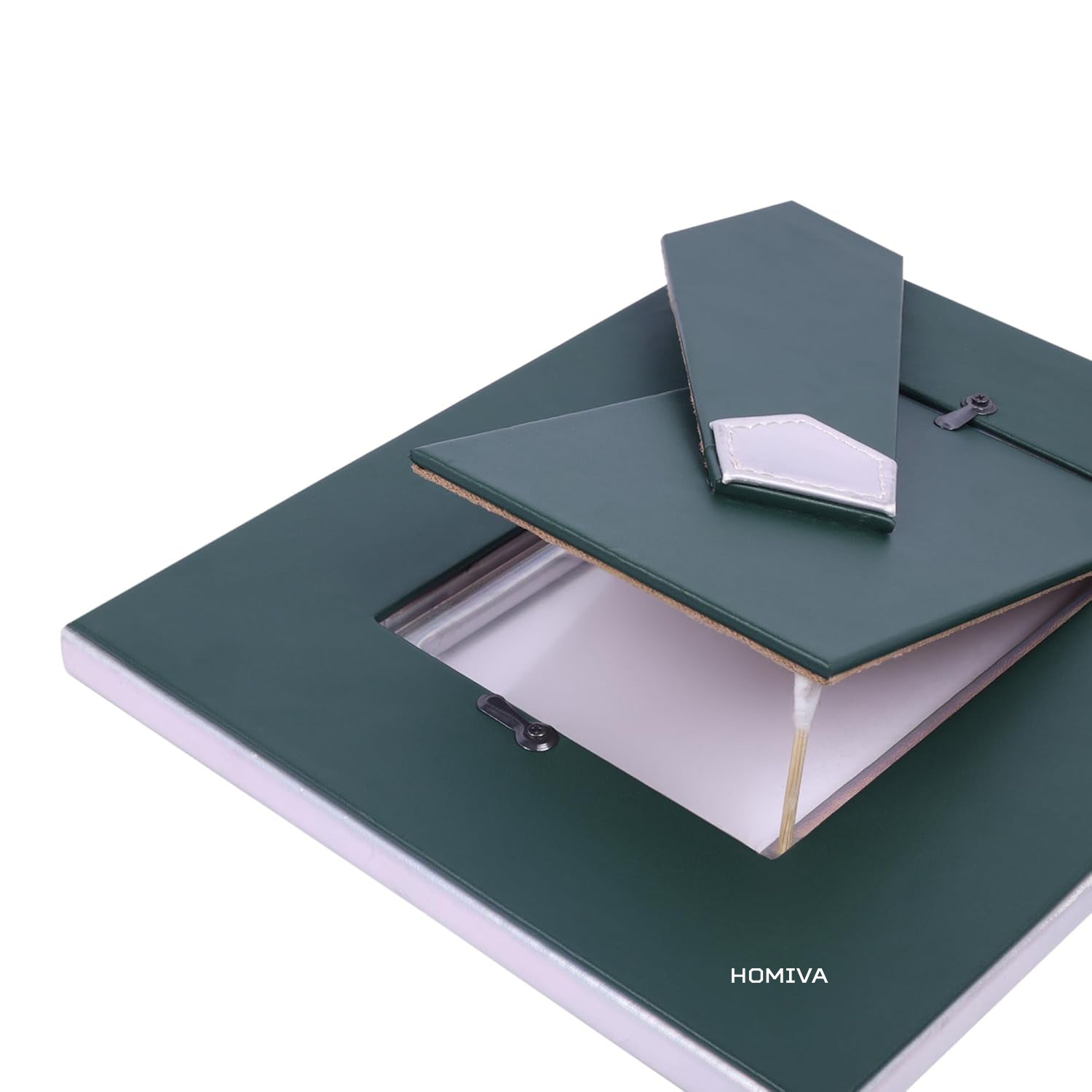 HOMIVA Premium Leatherette Photo Frame, Elegant Decorative Picture Frame – Grey