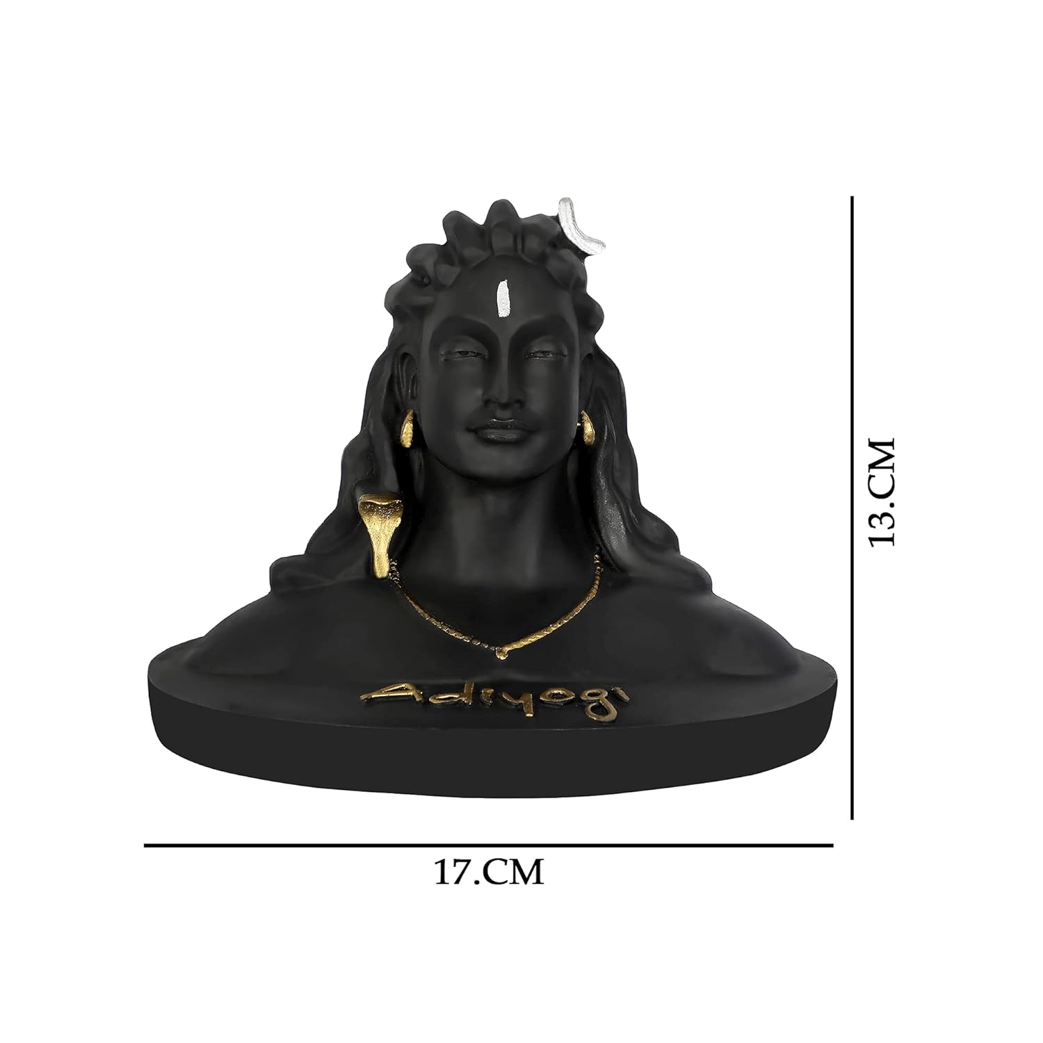 VOILA Lord Adiyogi Shiva Statue (Back) for Car Dashboard, Mandir & Office Decor