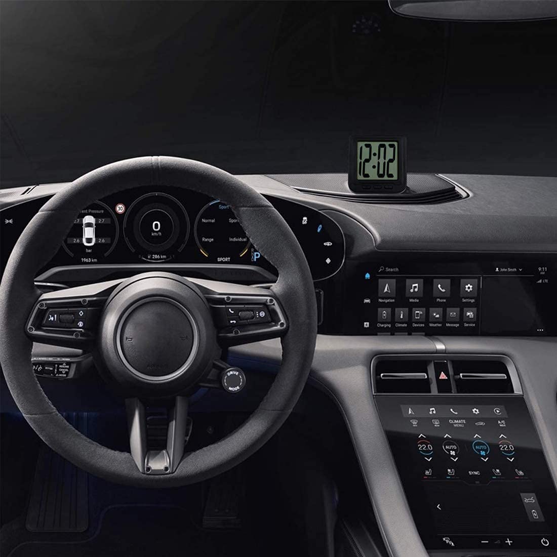 VOILA Digital Magnet Date and Time Clock - Big Display Clock for Table and Car Dashboard