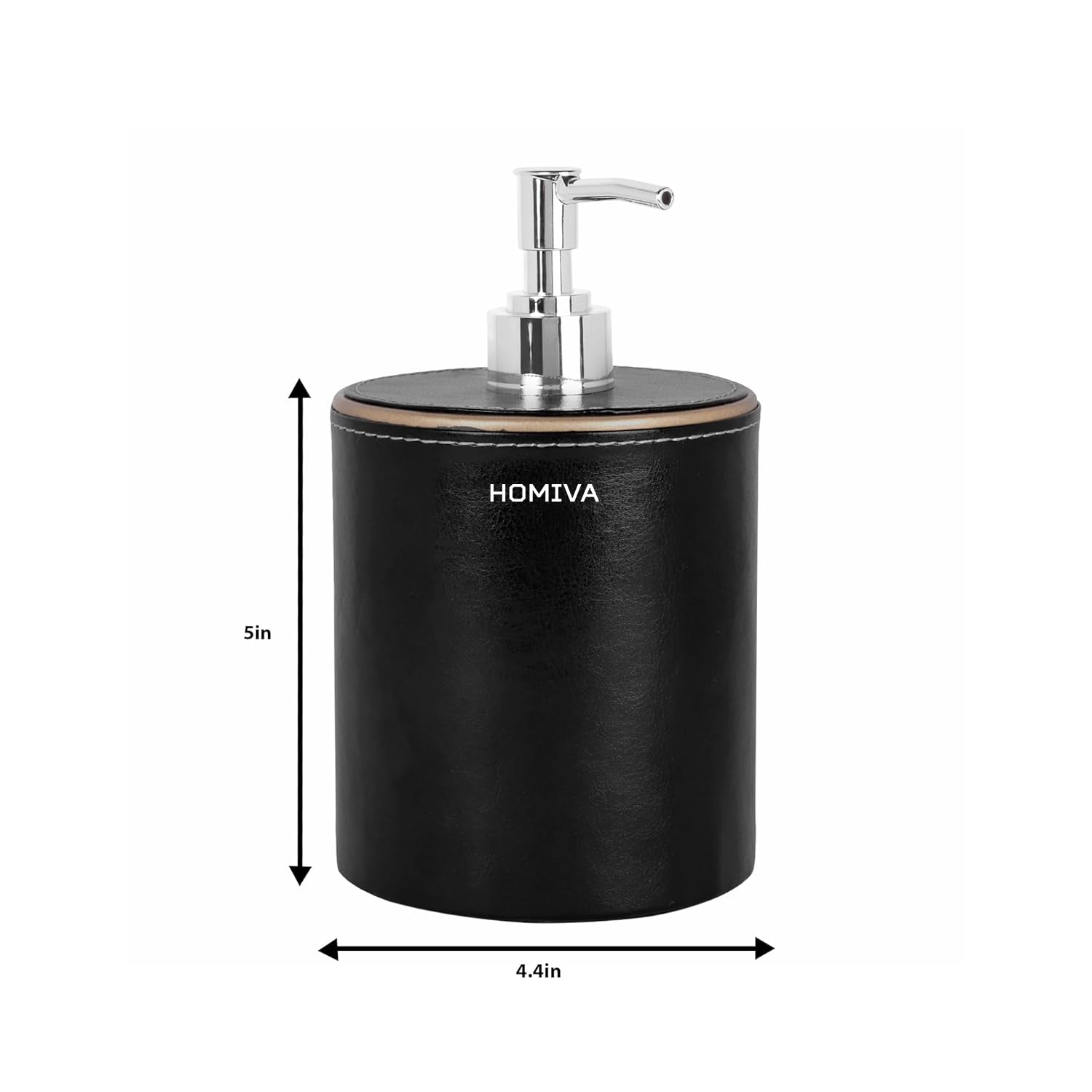 HOMIVA Premium Leatherette Wrapped Soap Dispenser – Stylish & Refillable Bottle for Bathroom, Kitchen, and Office