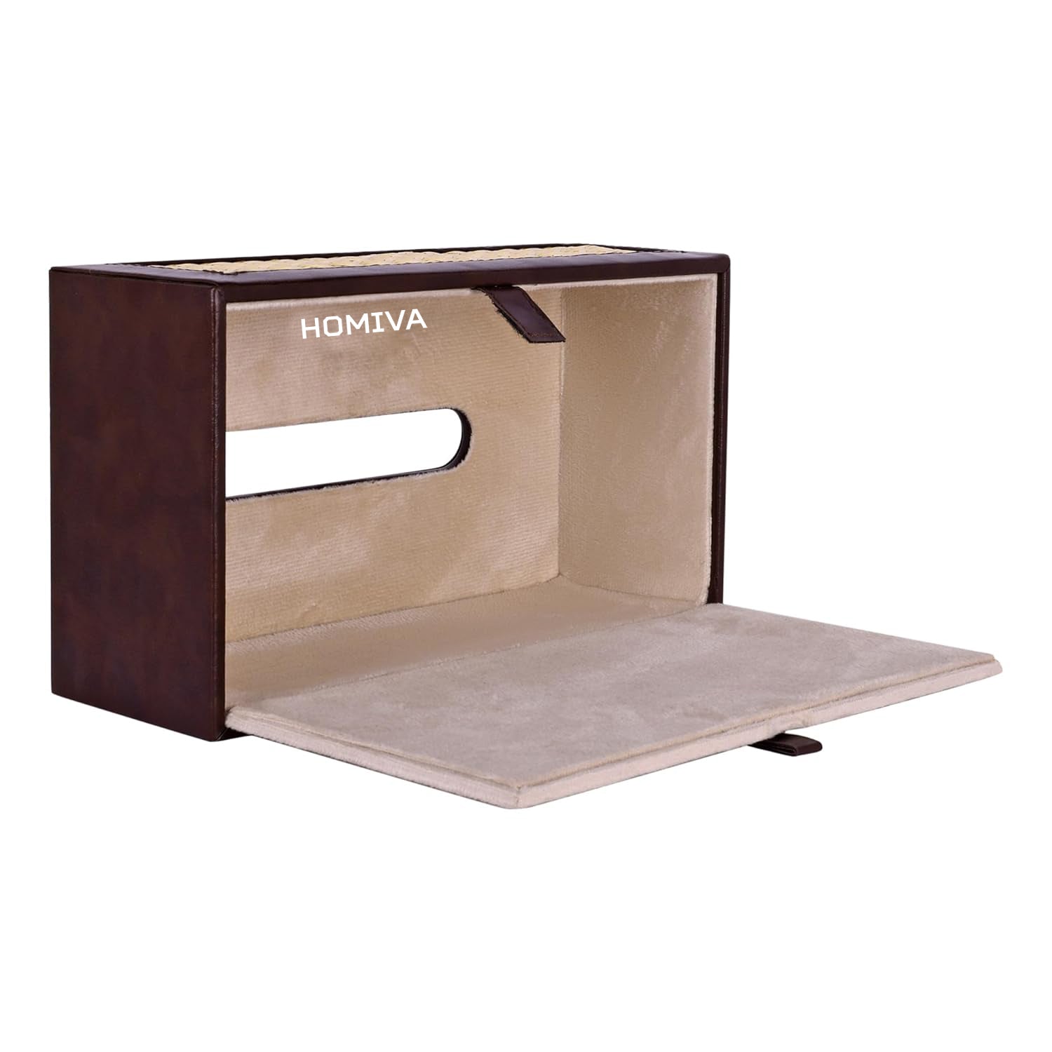 HOMIVA Premium Leatherette Tissue Holder – Stylish & Durable Design for Home, Office, and Car – Easy Access & Refilling