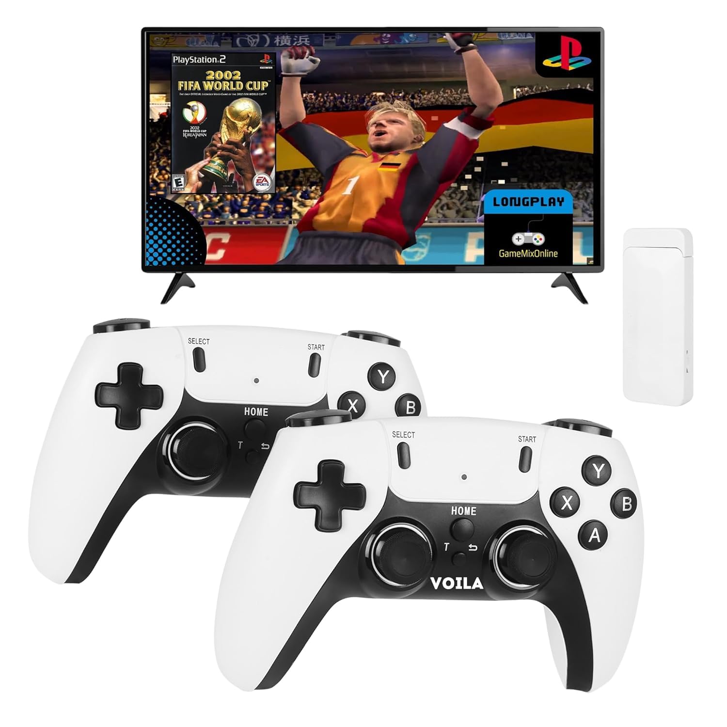 Voila M22 V2.5 Retro Gaming Console, Wireless Controller, 30,000+ Games, 1080P HD, 64GB Storage, TV Stick for All Ages