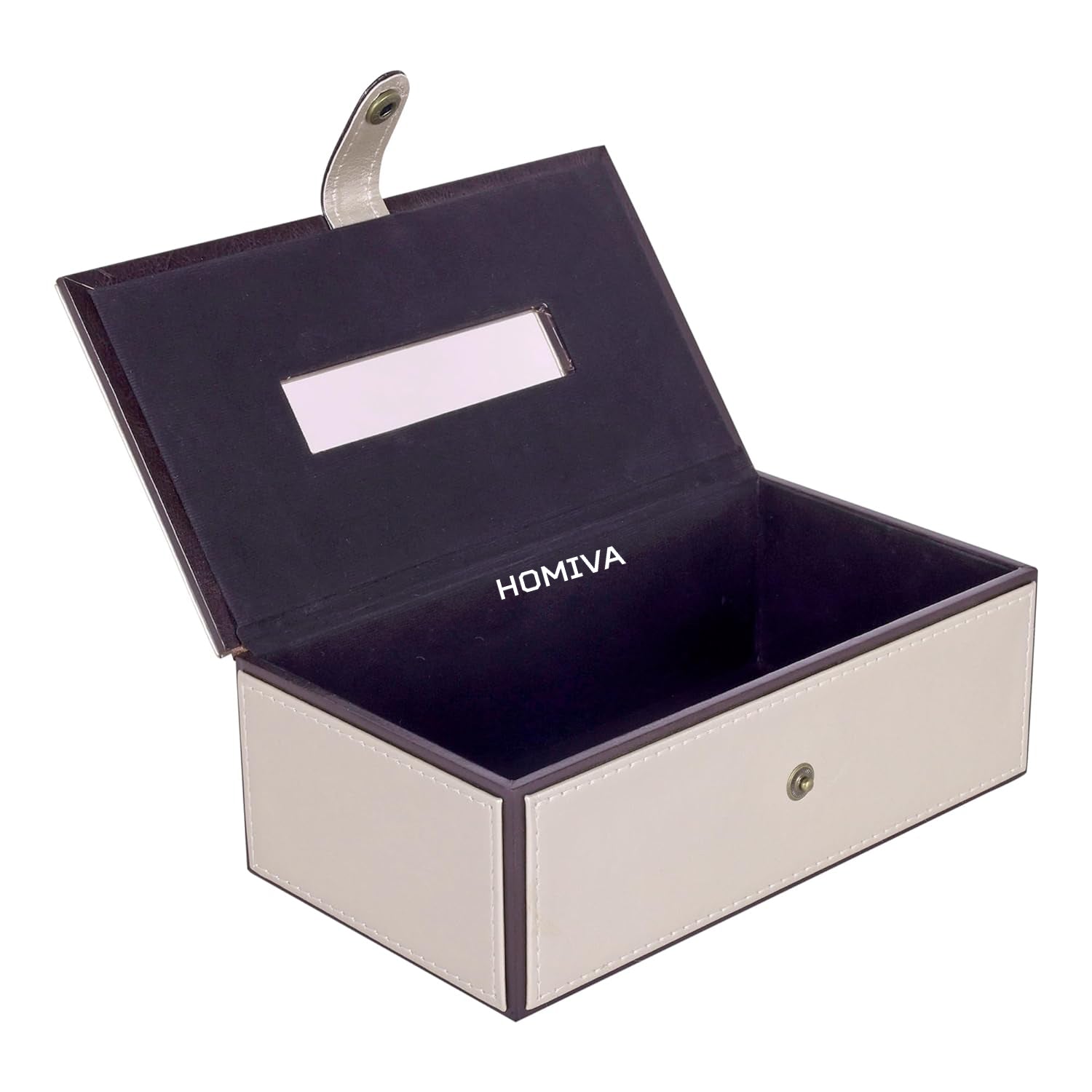 HOMIVA Cream Leatherette Tissue Holder – Stylish & Functional Tissue Storage for Home, Office, and Car