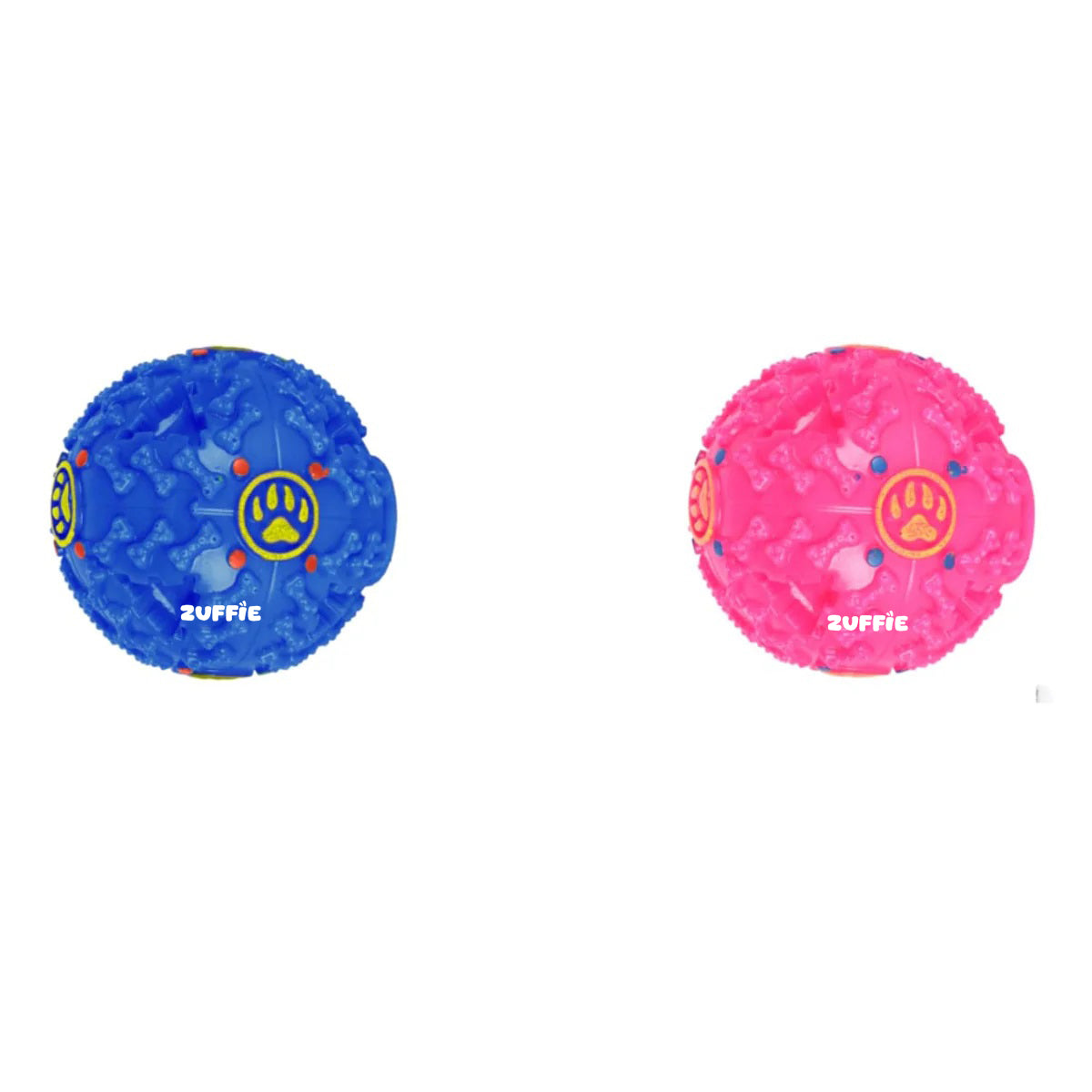 ZUFFIE Plastic Dog Toy Ball, Bouncy Fetch Ball for Small, Medium & Large Dogs, Fun Play & Teething Toy - Pink