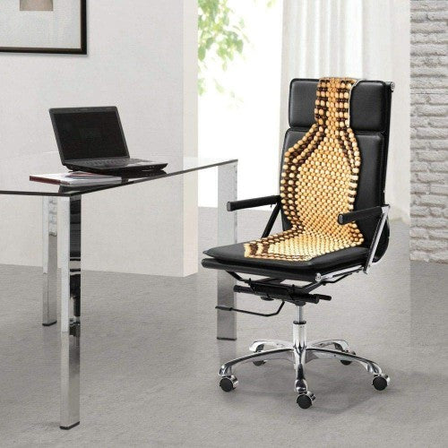 VOILA Wooden Beads Seat Cover for Car, Taxi/Cab, Office Chair etc