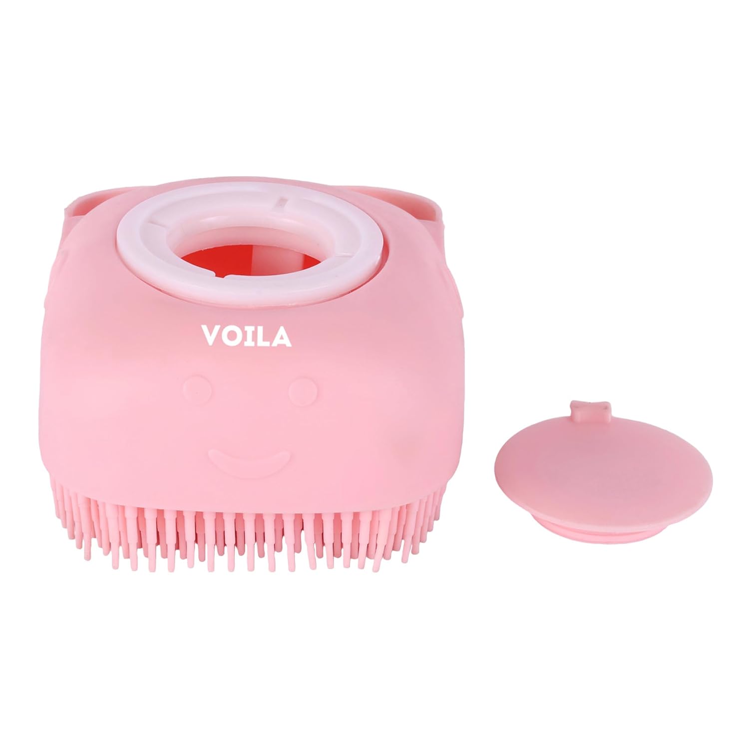 ZUFFIE Dog Shampoo Dispenser & Brush, 2 in 1 Wash and Massage Tool for Dogs - Pink