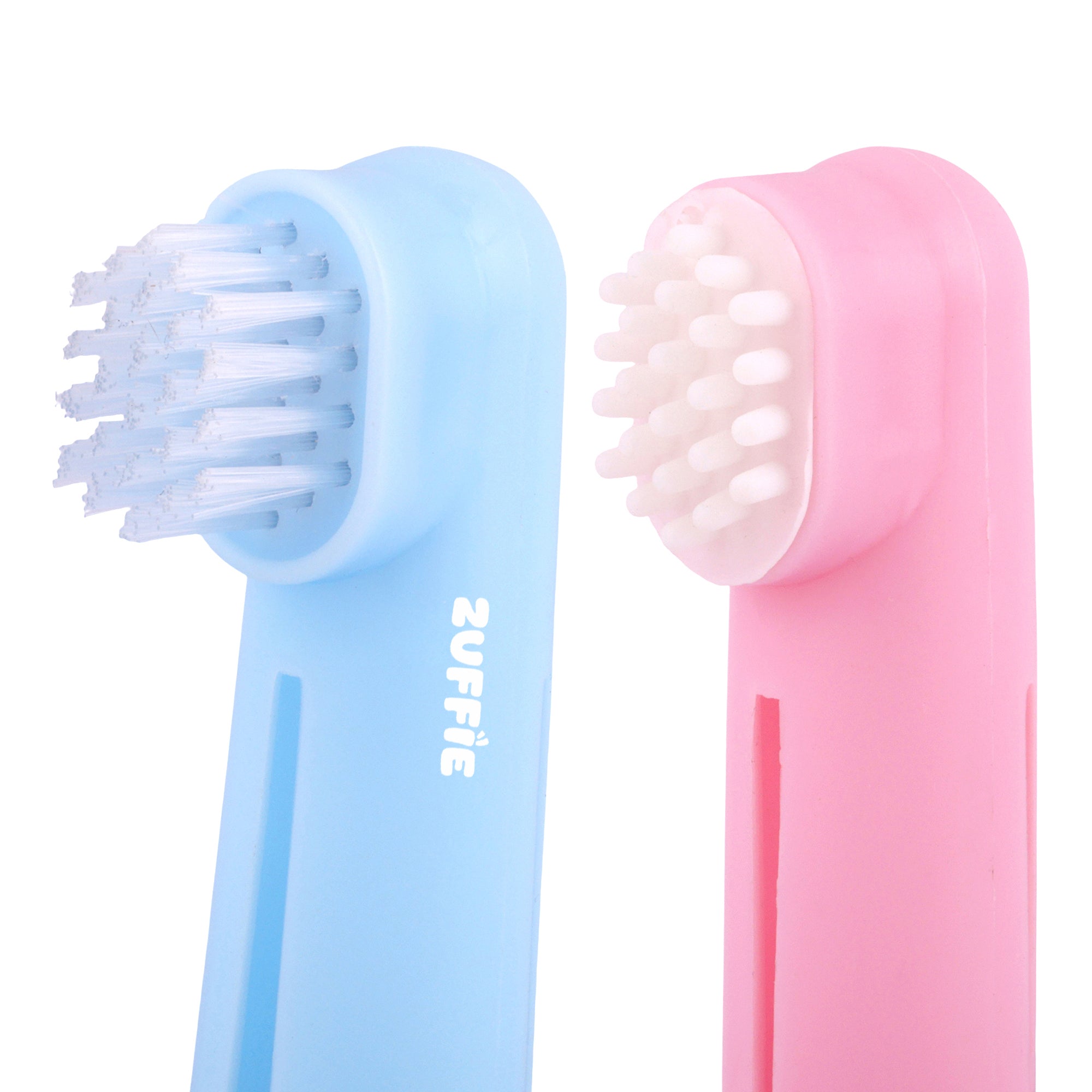 ZUFFIE Dual-Ended Tooth Brush for Dogs with Premium Hard Bristles - Blue