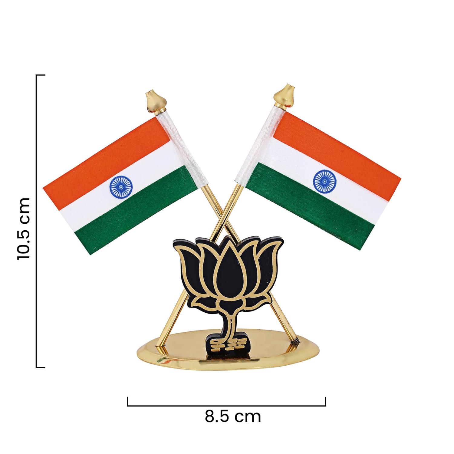 VOILA Lotus Indian Flag for Vehicle (Auto, Car, Bus, Truck) Dashboard & Office Desk