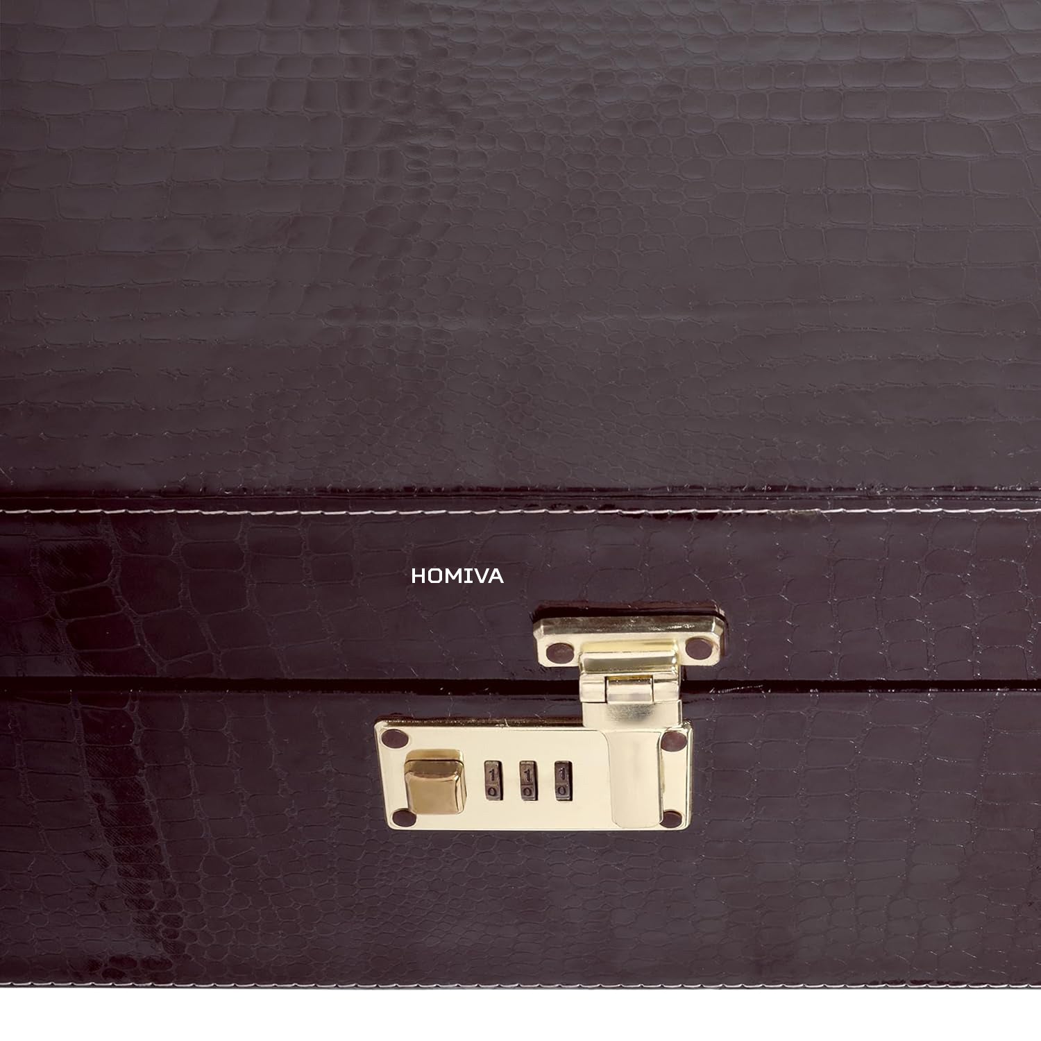 HOMIVA Stylish Leatherette Bar Box Storage for Bottles Glasses and Bar Accessories - Plum