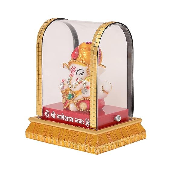 VOILA Ganesh Idol in Plastic Fiber – Perfect for Home, Pooja Room & Car Dashboard