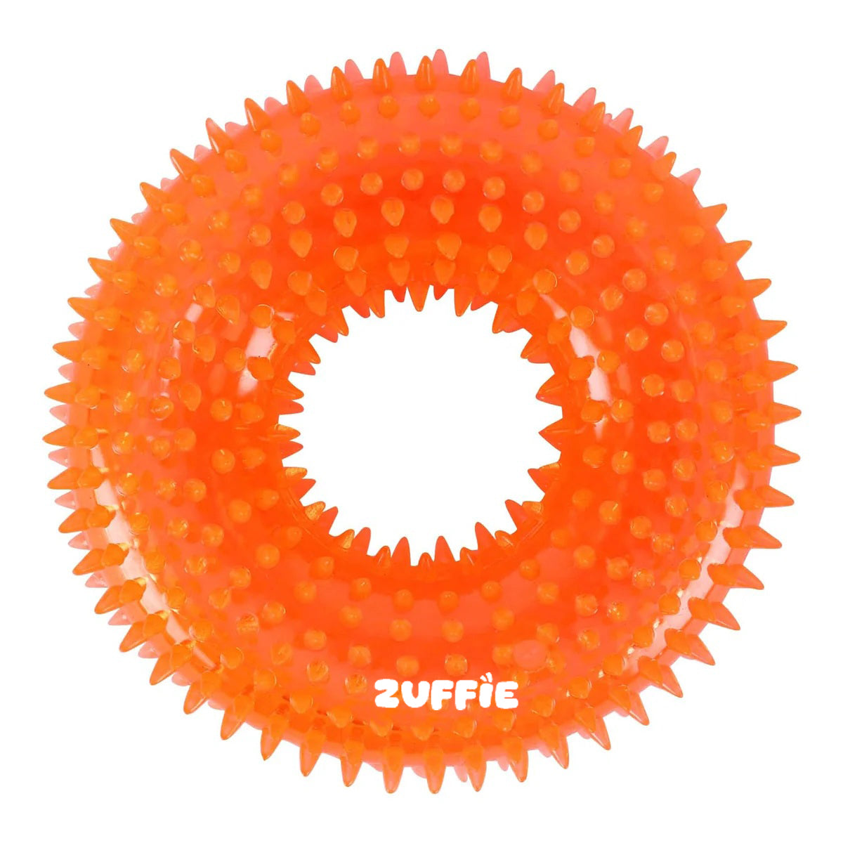 ZUFFIE Dog Spiky Ring Toy, Durable Chew Toy for Dogs, Soft & Safe Rubber Design, Fun Fetch Toy for Small, Medium & Large Breeds