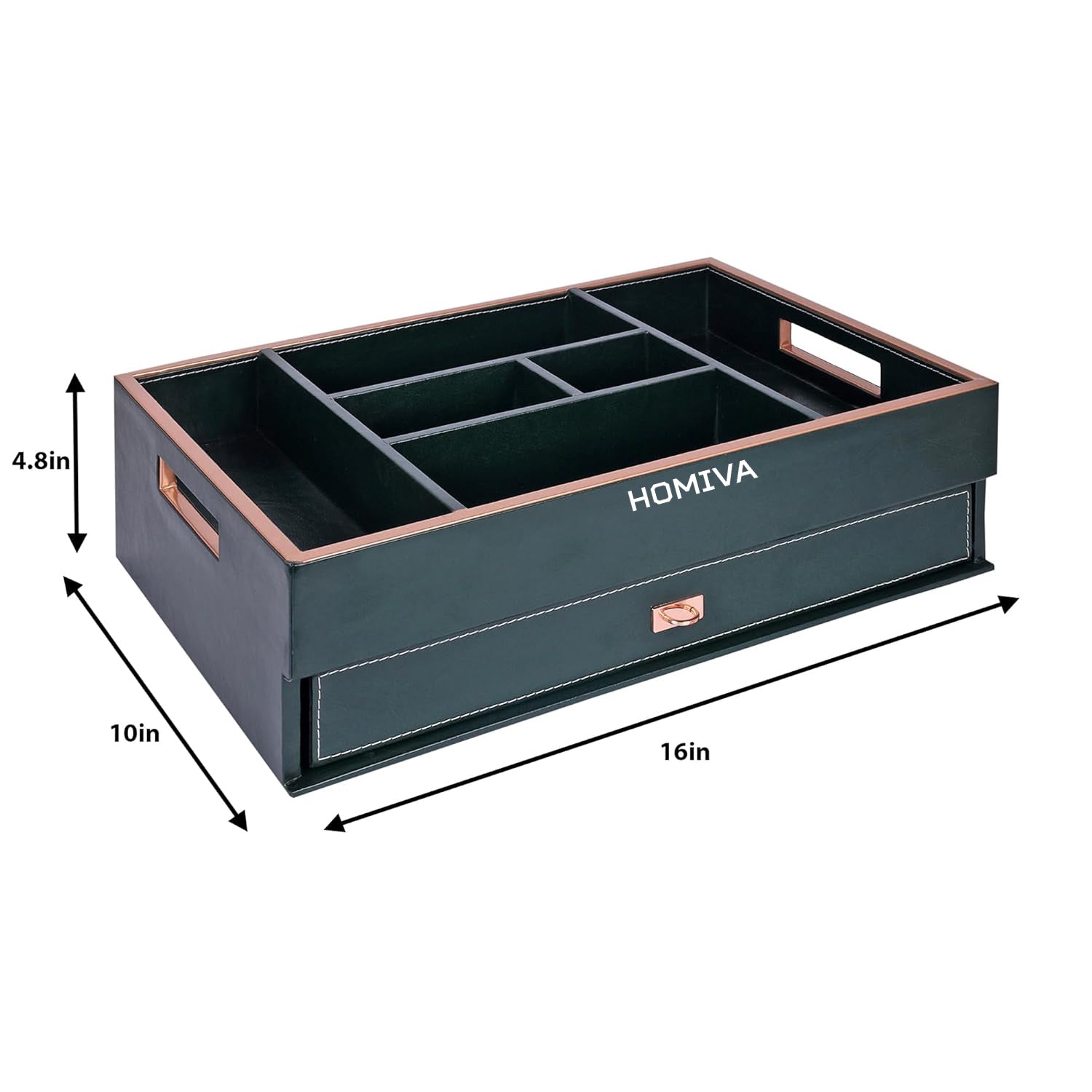 HOMIVA Elegant Leatherette Table Organizer – Multi-Compartment Desk Storage for Office, Home & Workspace – Clutter-Free Solution