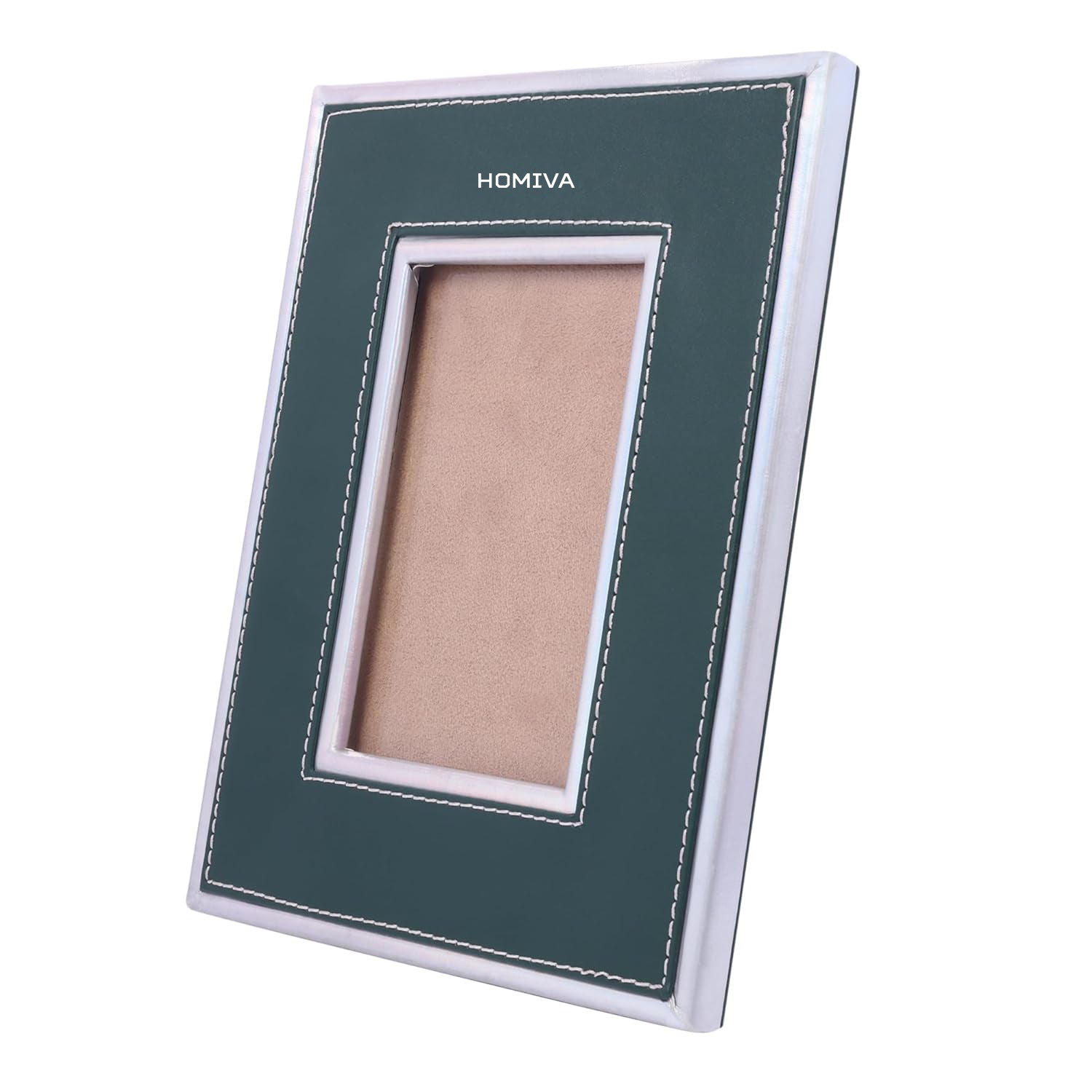 HOMIVA Premium Leatherette Photo Frame, Elegant Decorative Picture Frame – Grey