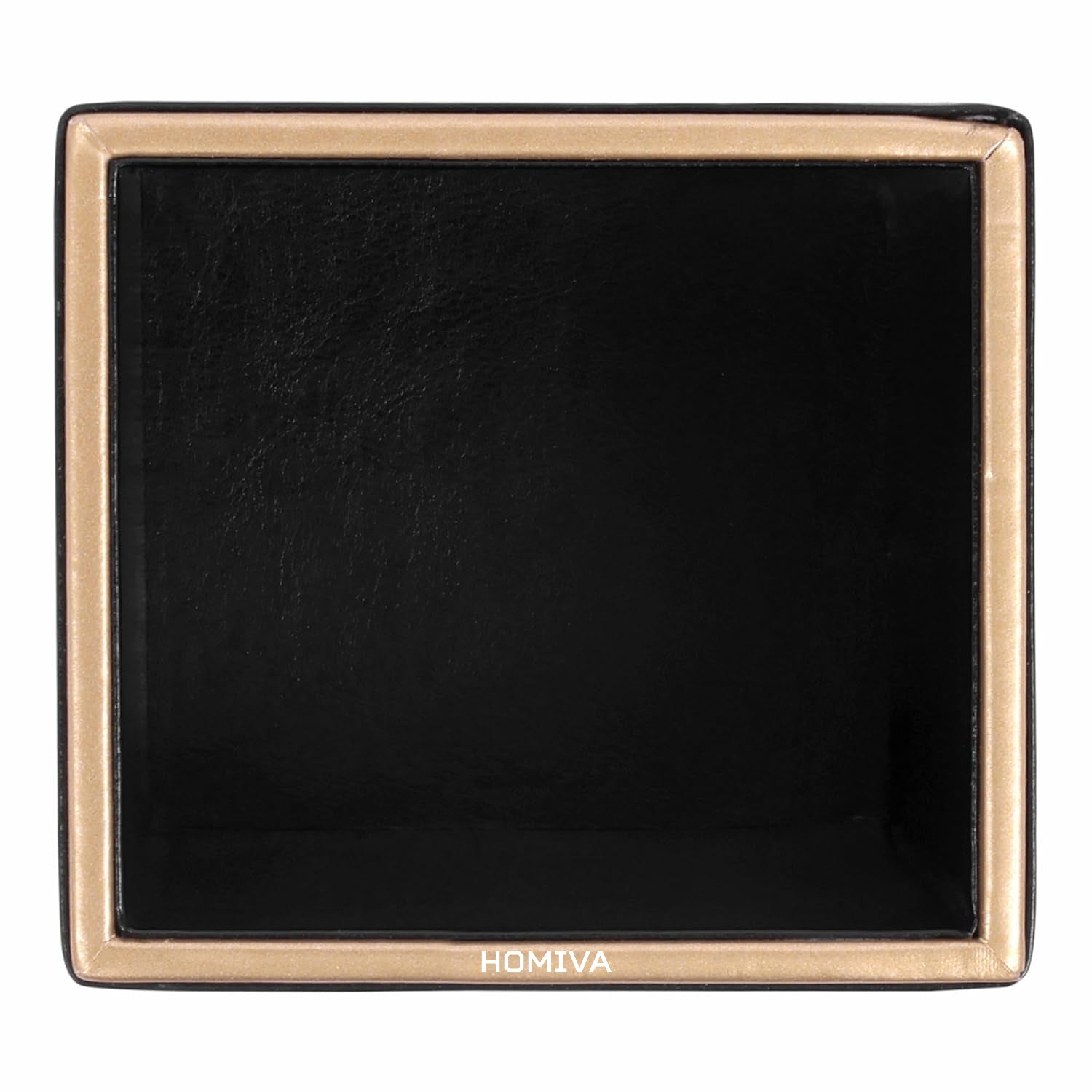 HOMIVA Black Leatherette Rectangular Pen Stand – Stylish Desk Organizer for Pens, Pencils & Stationery – Ideal for Office & Home