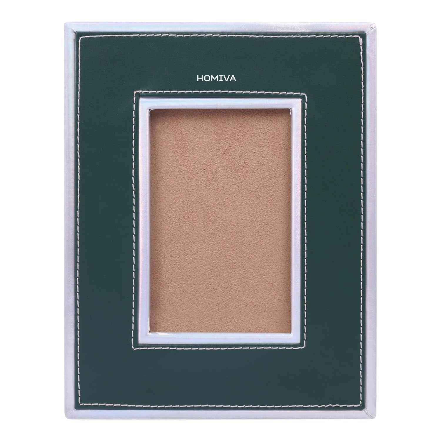 HOMIVA Premium Leatherette Photo Frame, Elegant Decorative Picture Frame – Grey